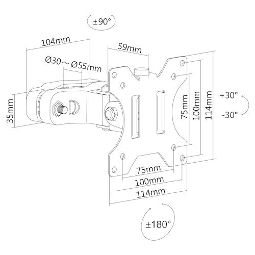 アーキスArchiss モニターアーム ポール固定用モニターアーム 32インチまで 耐荷重6kg 直径30〜55mmの丸パイプ対応 ブラック A |  | 06