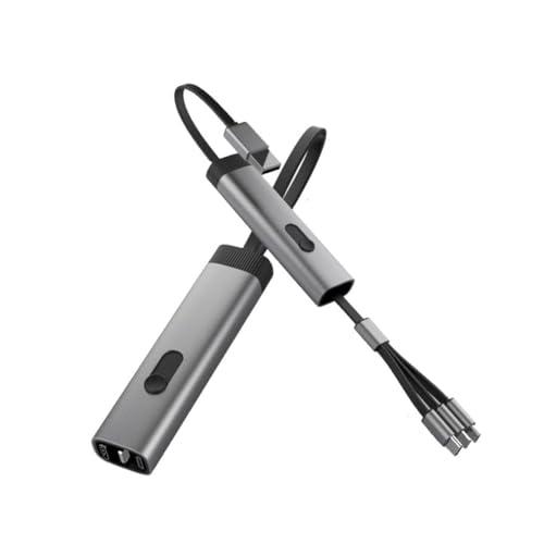 IbowEr 充電ケーブル 3in1 収納 3A USB充電 最大15W 充電コード 絡み防止 3種類端子対応 スマートフォン対応 高耐久 グレ | 