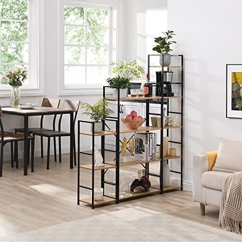 棚 オープンシェルフ 収納ラック スリム 隙間収納 木製棚板 スチール 幅58.6×奥行23.5×高さ80cm 3段 組立品 オーク色×ブラック |  | 07