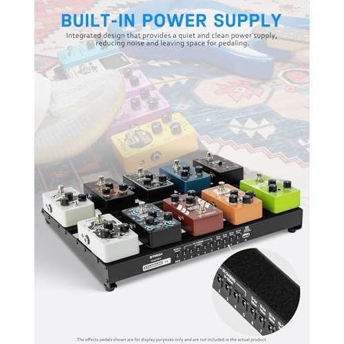 STRICH 電源内蔵エフェクターボード 38 x 28cm 0.98kg 軽量アルミ合金製ペダルボード ペダルケーブル バッグ フックループス |  | 01