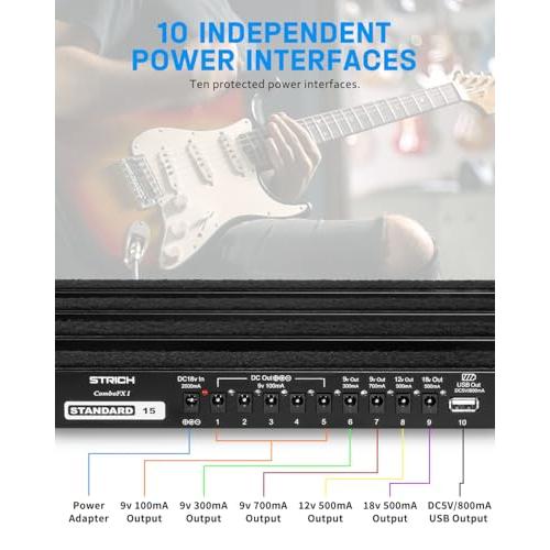 STRICH 電源内蔵エフェクターボード 38 x 28cm 0.98kg 軽量アルミ合金製ペダルボード ペダルケーブル バッグ フックループス |  | 02