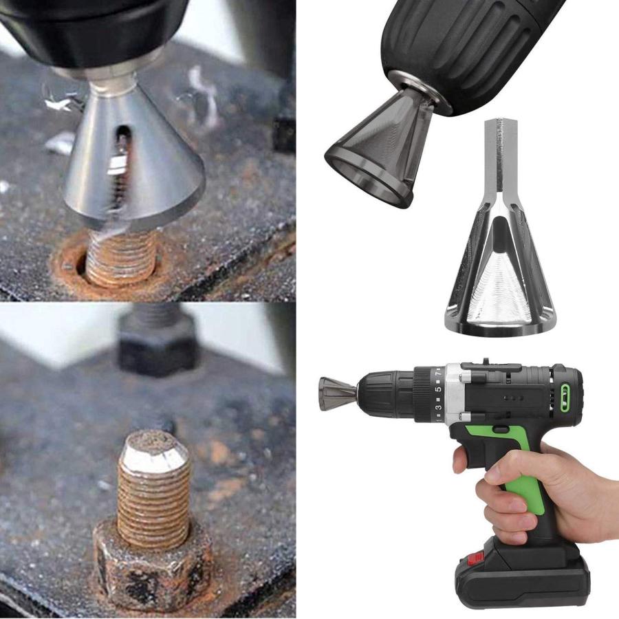 2ピース 外部面取りツール バリ取りビット ステンレス鋼金属削除バリ修理ツール バリ取り外部面取りツールビット 作業工具 電動ドリルに適応 |  | 07