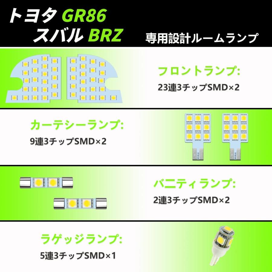 ZXREEK トヨタ GR86 / スバル BRZ LED ルームランプ 専用設計 トヨタ GR86 ZN8 / スバル BRZ ZD8 LED |  | 02
