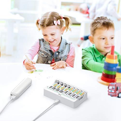 EBL 電池充電器 単3 単4 ニッケル水素/ニカド充電池に適用 LED充電表示 電池の充電1-8本自由対応可能 電池じゅうでんき単体 ニッカド |  | 05