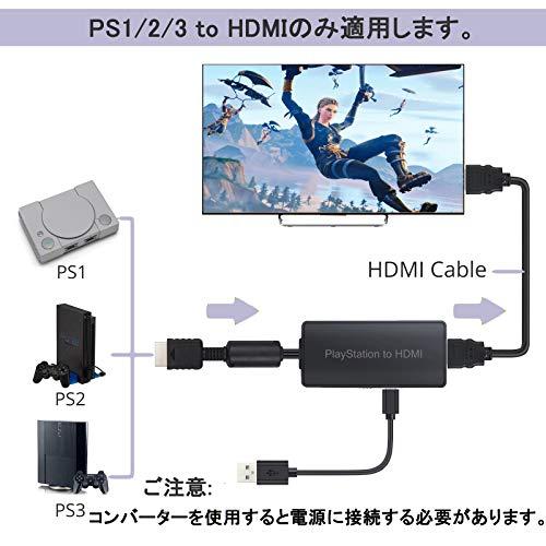 CAMWAY PS to HDMI変換コンバーター アダプター PS1/2/3に適用 PS1/PS2用HDリンクケーブル プラグ＆プレイ1080｜solvertex｜06