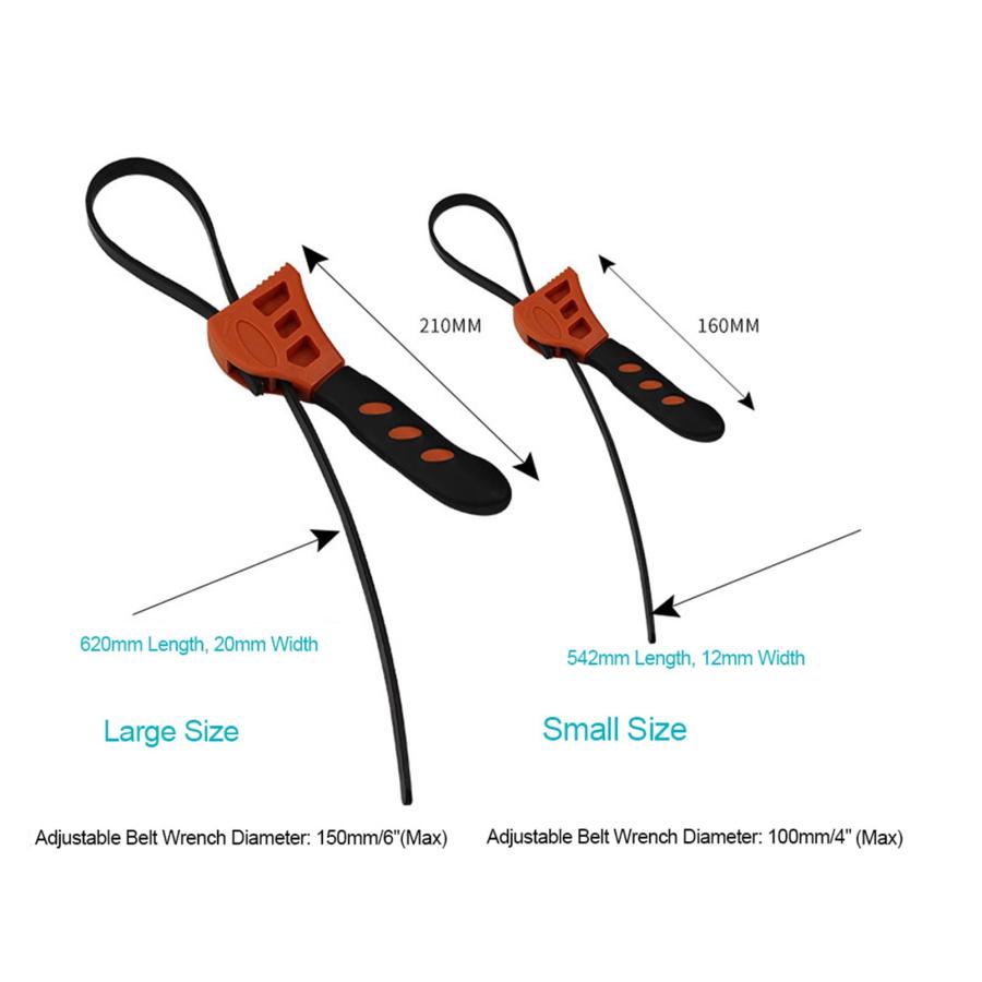 SHUBIAO ラバーベルトレンチ多機能ゴムベルトレンチ調整可能なスパナの栓抜きオイルフィルターレンチ車修理ツール |  | 02