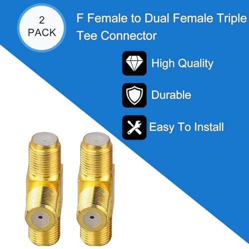 F スプリッター3ウェイコネクター TUOLNK Fメス-デュアルFメストリプルティーコネクター TV ビデオ用 T字型 アダプター VCR ア |  | 03