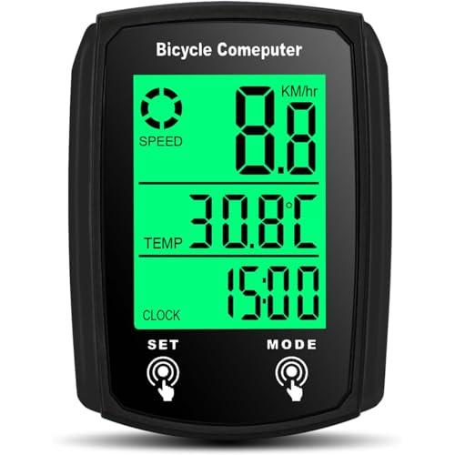 サイクルコンピュータ スピードメーター 多機能 大画面表示 防水 ワイヤードバイクコンピューター走行距離計 | 