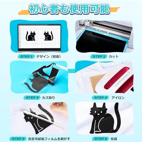 Likcut アイロンプリントシート 熱転写ラバーシート 白 熱転写シート アイロンプリントロール 30cm×305cm 布 綿 DIY Ｔシャ |  | 02