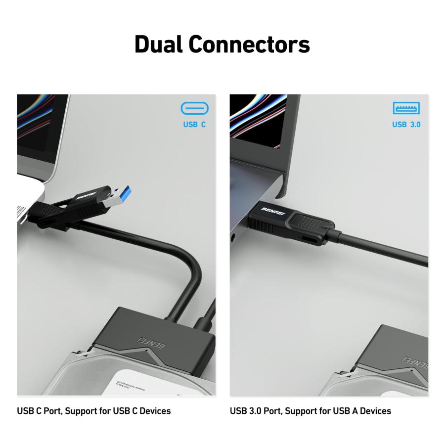 BENFEI SATA-USB 3.0ケーブル、USB 3.0-SATA IIIハードドライブアダプタ、2.5 3.5インチHDD / SSDハ |  | 02