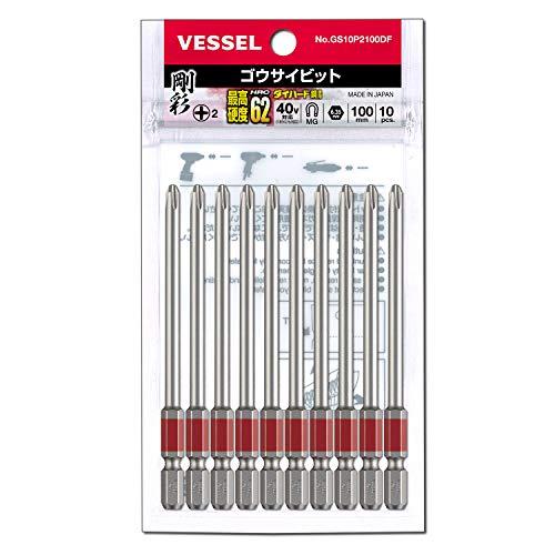 ベッセルVESSEL 40V対応 片頭プラス 剛彩ビット +2×100 10本組 GS10P2100DF |  | 02