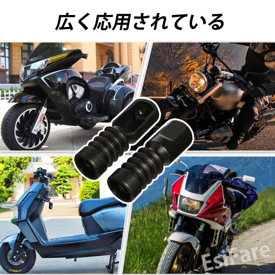 フロントフォークカバー 左右セット フロントフォークブーツ 2個セット 防塵 衝撃吸収 耐摩耗性 補修 交換 バイク用 フロント AF61/AF |  | 05