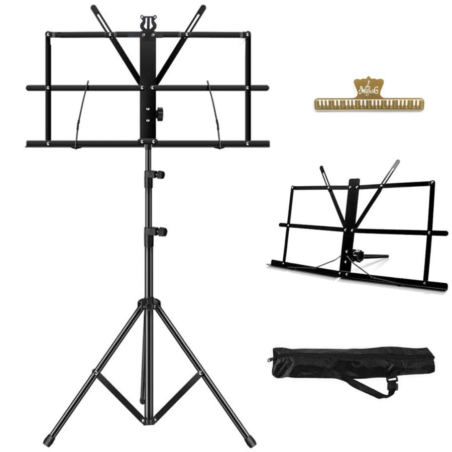 Ennbom 譜面台 楽譜スタンド 折りたたみ式 ポータブル キャリングバッグ付き | 