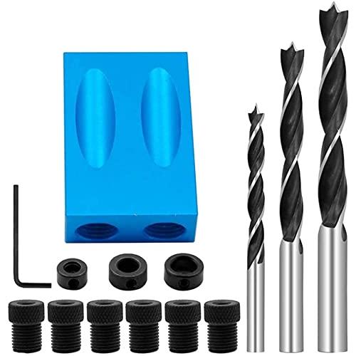 ZOYUBS 15度斜め ドリルガイド 穴あけガイド ポケットホールジグ 15°斜め ポケット穴ドリルキット 木工斜めドリルガイドセット 木工斜 | 