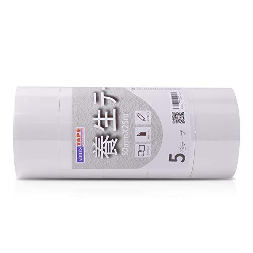 ADHES 養生テープ 半透明 ガムテープ布 はがせる 窓ガラス 仮固定用 50mmx25m 5巻入り YC16-中粘着 |  | 01