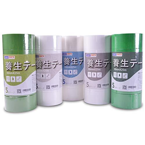 ADHES 養生テープ 半透明 ガムテープ布 はがせる 窓ガラス 仮固定用 50mmx25m 5巻入り YC16-中粘着 |  | 07