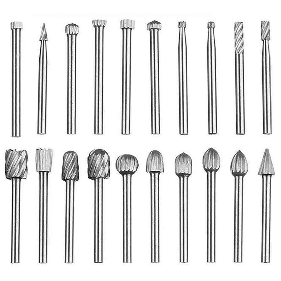 20個セット タングステンバー 超硬バー ロータリーバー ドリル カッター高速度鋼 金属 さび落とし ロータリー工具 木工 プラスチック 加工 | 