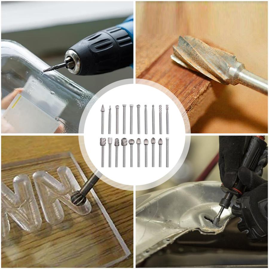 20個セット タングステンバー 超硬バー ロータリーバー ドリル カッター高速度鋼 金属 さび落とし ロータリー工具 木工 プラスチック 加工 |  | 05