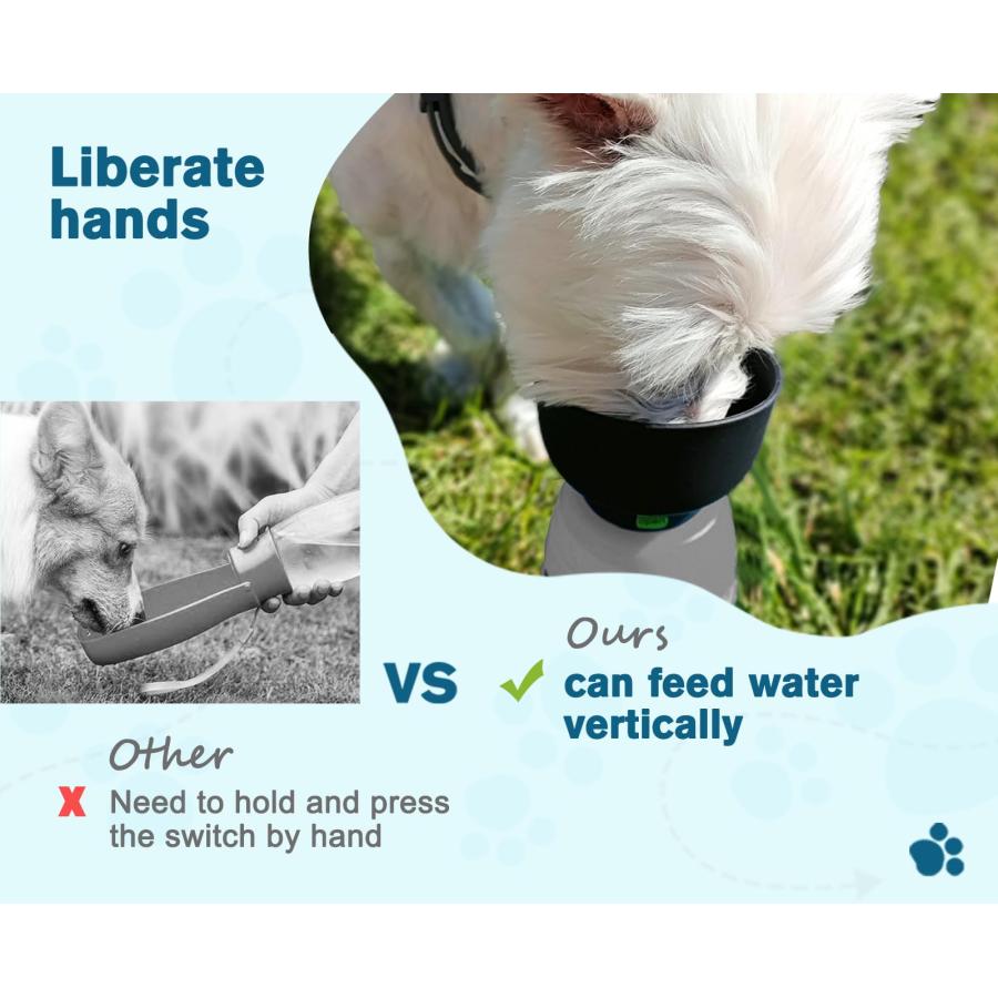 Pecute 犬用ウォーターボトル350ml、ポータブルパピー飲用ボトル漏れ防止ペットトラベルボトル、屋外散歩用、軽量ウォーターディスペンサーボ |  | 04