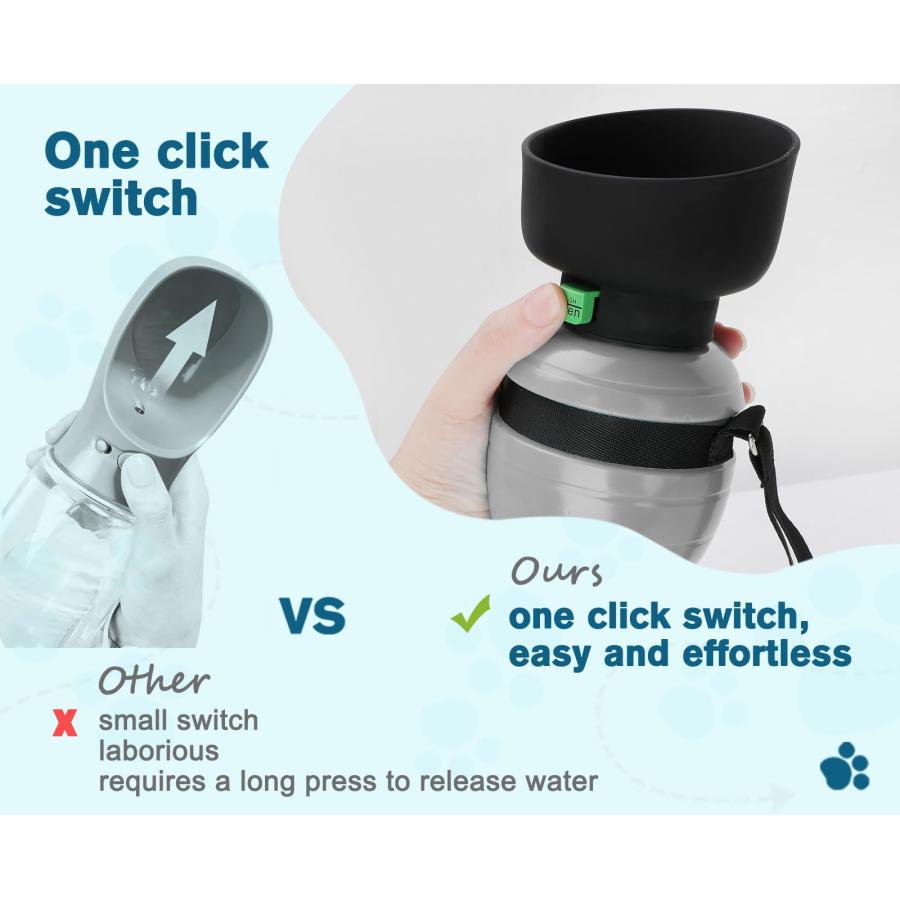 Pecute 犬用ウォーターボトル350ml、ポータブルパピー飲用ボトル漏れ防止ペットトラベルボトル、屋外散歩用、軽量ウォーターディスペンサーボ |  | 05