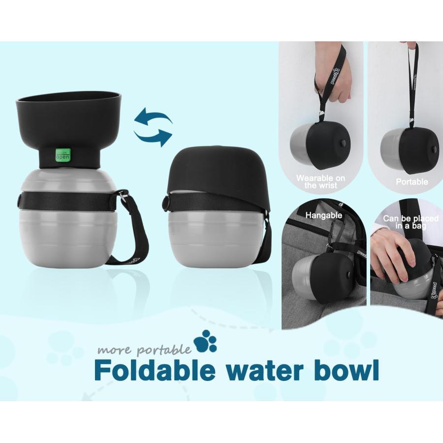 Pecute 犬用ウォーターボトル350ml、ポータブルパピー飲用ボトル漏れ