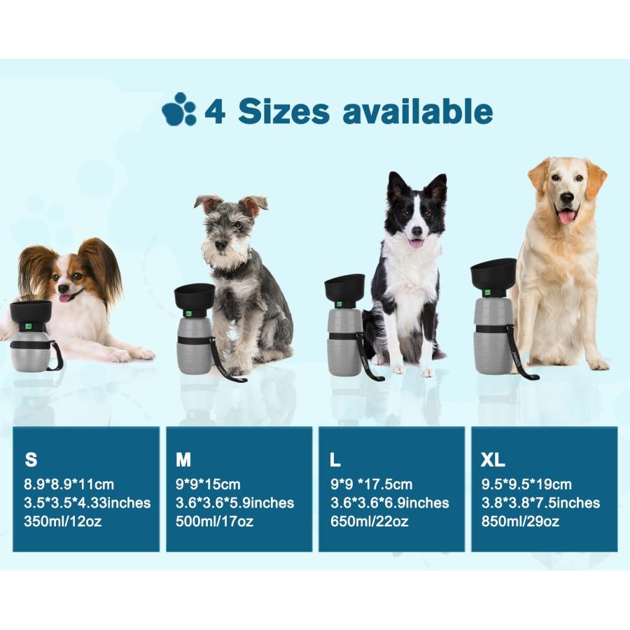 Pecute 犬用ウォーターボトル350ml、ポータブルパピー飲用ボトル漏れ防止ペットトラベルボトル、屋外散歩用、軽量ウォーターディスペンサーボ |  | 08