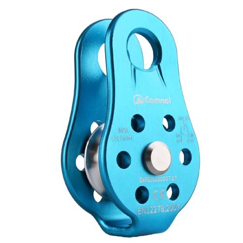 JEELAD クライミング プーリー 26kN マイクロ シングルプーリー 固定型 滑車 ローププーリー アルミニウム製 運搬 輸送用 ブルー | 