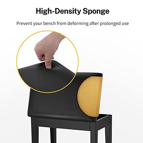 Donner ピアノ椅子 楽譜収納付き 木製 キーボードベンチ ピアノチェア 安定感 座り心地よい 頑丈 滑り止め 140kg耐荷重 幅50.8c |  | 02