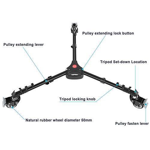 NEEWER 撮影写真用三脚ドリー 高耐久 最大荷重22.68kg三脚ホイール/3ゴム車輪/調節可能なレッグマウント/キャリーバッグ付き 汎用カ |  | 04