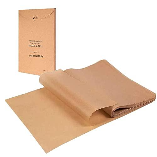 peach&life 自然にやさしい無漂白 クッキングシート 1箱100枚 ナチュラル素材で作られた 未晒クラフト紙 オーブン ベーキング 料理 | 