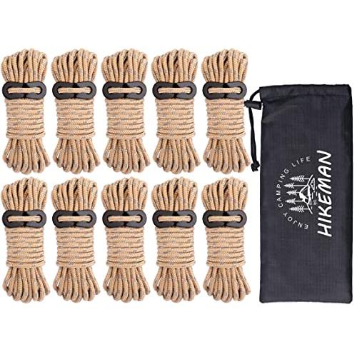 ガイロープ パラコード ロープ テントロープ ガイライン タープロープ 反射 6本 セット 4mm * 4m キャンプ アウトドア アルミニウム | 