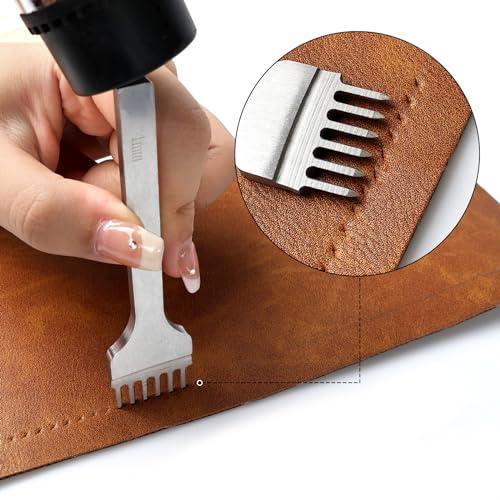 BAOYINGTE 菱目打ち 4本セット 耐久性・刃幅1.5mm・4mm刃間 革細工・レザークラフト用工具セット パンチ・穴あけツール 1歯 2 |  | 01