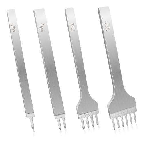 BAOYINGTE 菱目打ち 4本セット 耐久性・刃幅1.5mm・4mm刃間 革細工・レザークラフト用工具セット パンチ・穴あけツール 1歯 2 |  | 06
