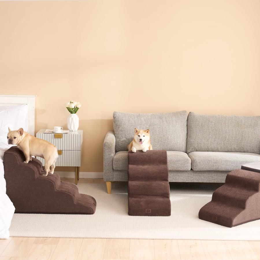 EHEYCIGA 犬階段 3段 ブラウン ペットステップ ドッグステップ ペット階段 犬用階段 滑り止め付き 洗える カバー取り外し（3段，ブラ |  | 07