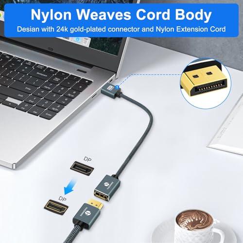 【互換品】 Thzzhnno 1.4 DisplayPort延長ケーブル 1M、 DisplayPort 8Kオス-メスケーブル、DPからDP拡張コー |  | 02