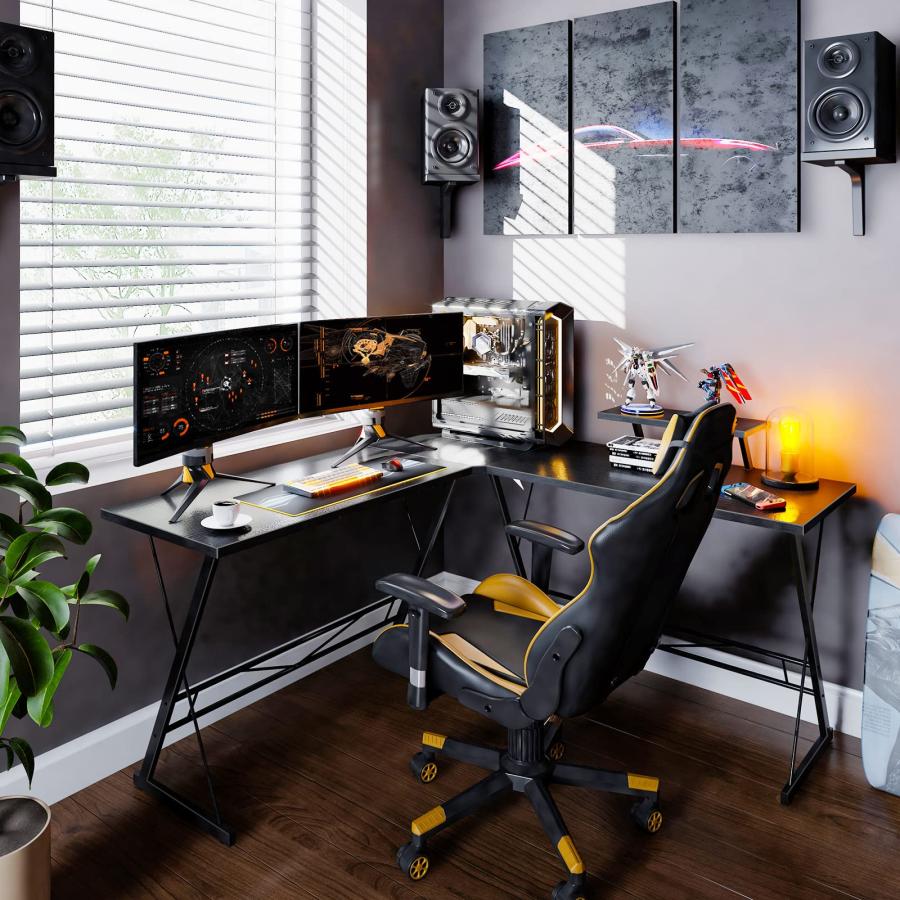 L型デスク ゲーミングデスク 机 pcデスク コーナー机 L字型 組立簡単 L字型パソコンデスク（コーナーデスク・ゲーミングデスク・木製・幅