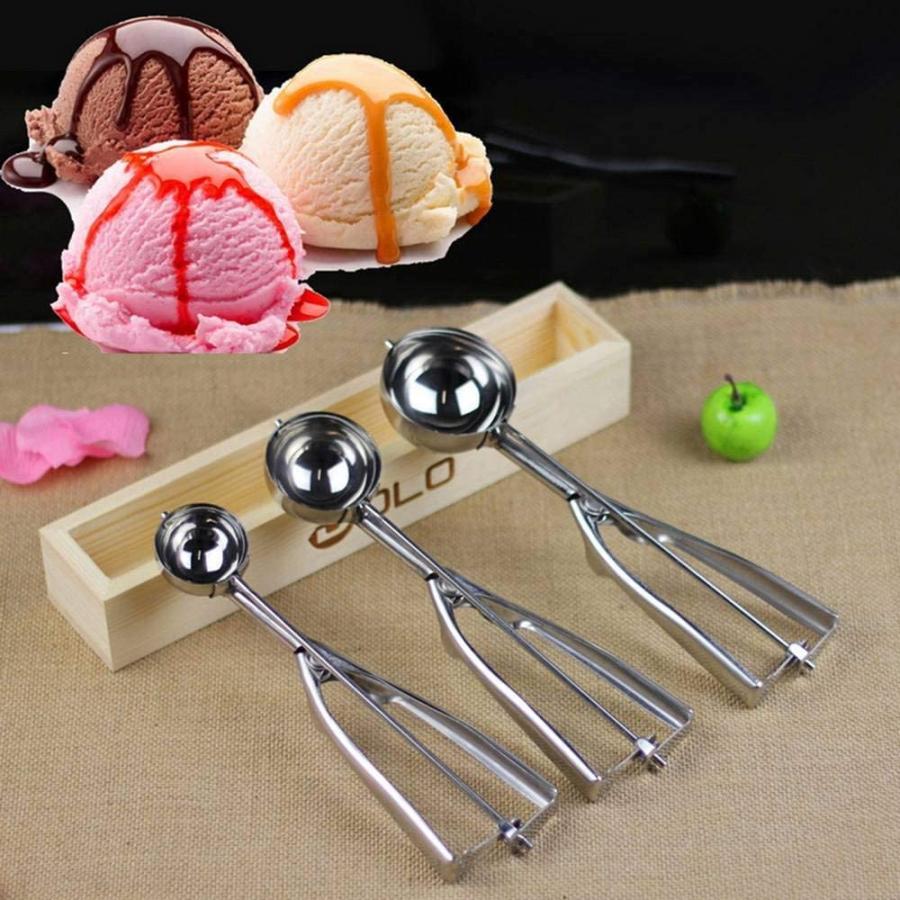 アイスクリームディッシャーアイスクリームスプーンステンレス製清潔便利イズ ３つのサイズ キッチンとレストランに適用 50mm |  | 02