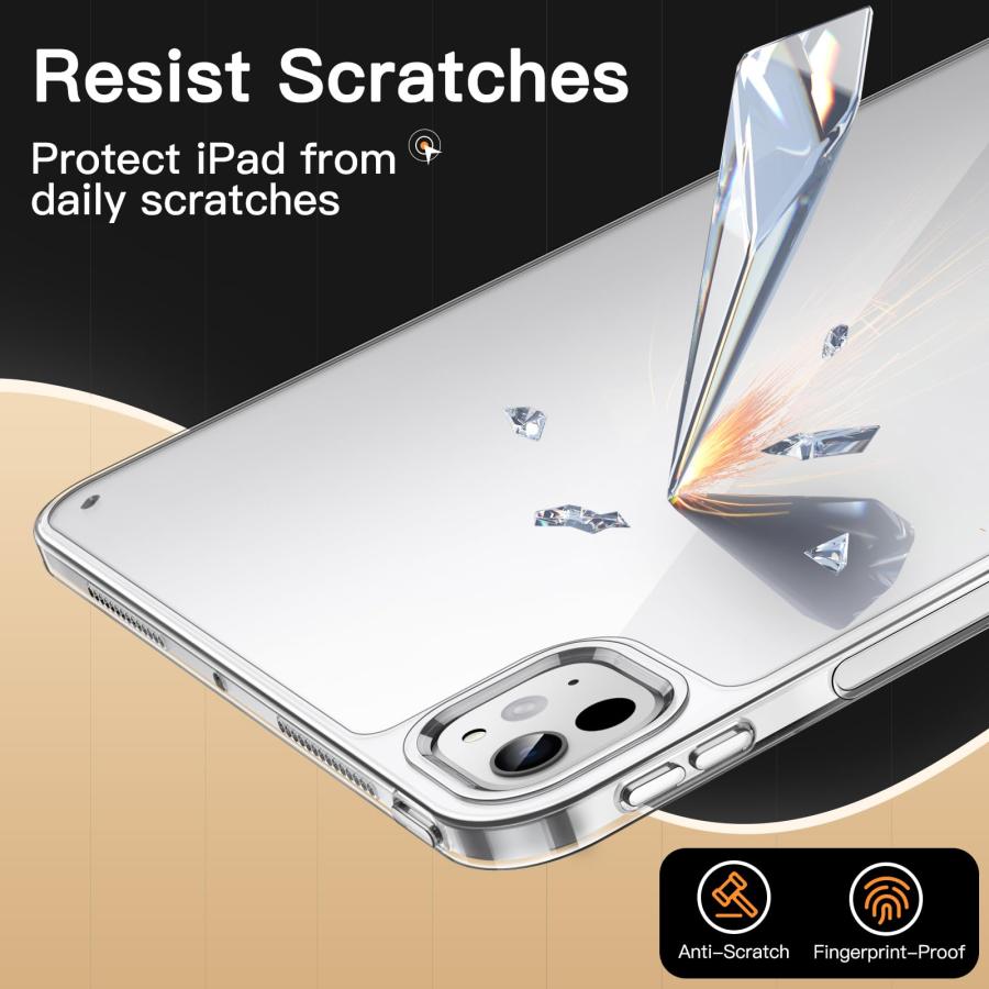 iPad 本体 + クリアケース JEDirect iPad Pro用 13インチ M4 2024 クリアケース 黄変防止 透明 耐