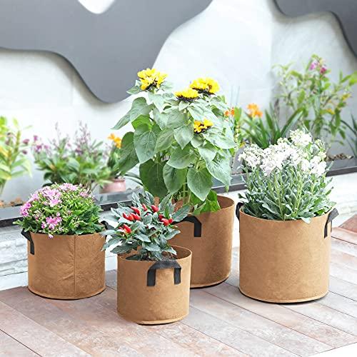 T4U 不織布プランター 布鉢 持ち手付き 5ガロン 5個セット 不織布ポット フェルト 栽培袋 厚手 植え袋 植物育成 花栽培 野菜栽培 園芸 |  | 02