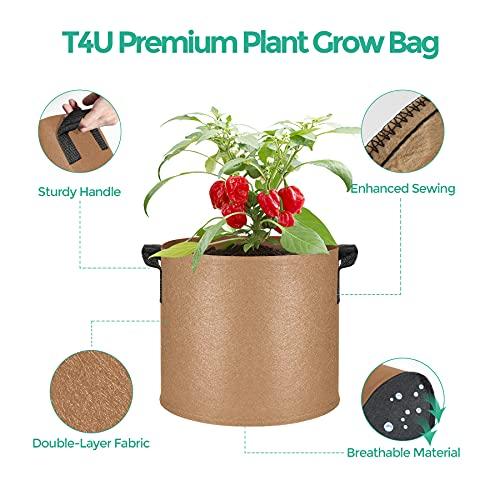 T4U 不織布プランター 布鉢 持ち手付き 5ガロン 5個セット 不織布ポット フェルト 栽培袋 厚手 植え袋 植物育成 花栽培 野菜栽培 園芸 |  | 05
