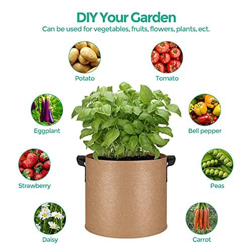 T4U 不織布プランター 布鉢 持ち手付き 5ガロン 5個セット 不織布ポット フェルト 栽培袋 厚手 植え袋 植物育成 花栽培 野菜栽培 園芸 |  | 06