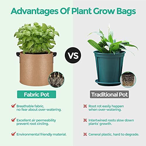 T4U 不織布プランター 布鉢 持ち手付き 5ガロン 5個セット 不織布ポット フェルト 栽培袋 厚手 植え袋 植物育成 花栽培 野菜栽培 園芸 |  | 07