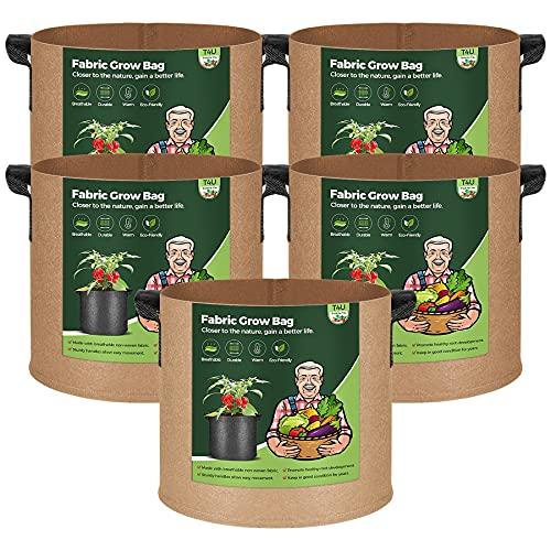 T4U 不織布プランター 布鉢 持ち手付き 5ガロン 5個セット 不織布ポット フェルト 栽培袋 厚手 植え袋 植物育成 花栽培 野菜栽培 園芸 |  | 08