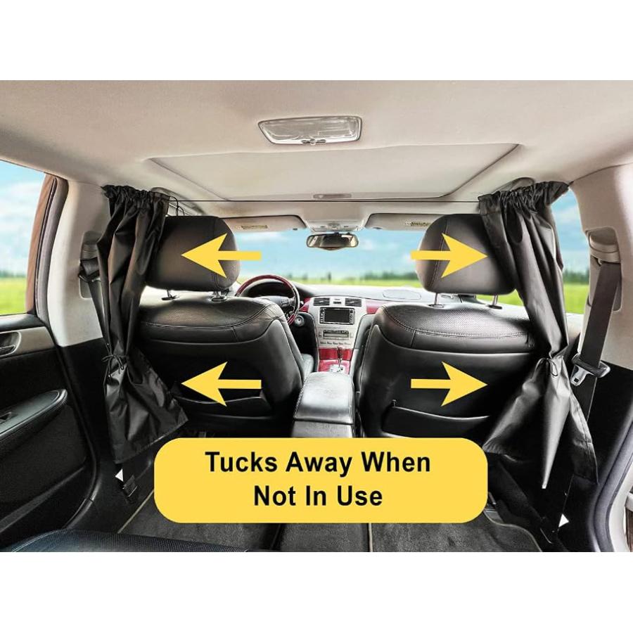 2枚セット車用 間仕切りカーテン BetterJonny 二重マテリアル 車用カーテン遮光カーテン自動車分割日除けカーテン車載プライバシーカーテ |  | 03