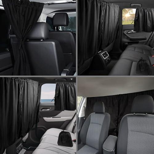 2枚セット車用 間仕切りカーテン BetterJonny 二重マテリアル 車用カーテン遮光カーテン自動車分割日除けカーテン車載プライバシーカーテ |  | 05