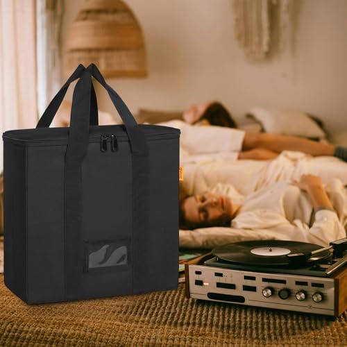 BQKOZFIN レコードケース ビニールレコード保管ボックス 長さ34 x 幅17 x 高い34cm 12インチ LPレコード用収納ボックス蓋 |  | 06