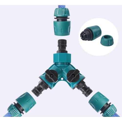 Yurika散水コネクタ分岐 蛇口分岐 ホース分岐コネクター 2方向蛇口 散水用具Y型散水コネクター 4点セット接続分岐 水道 蛇口 分岐散水チ |  | 03