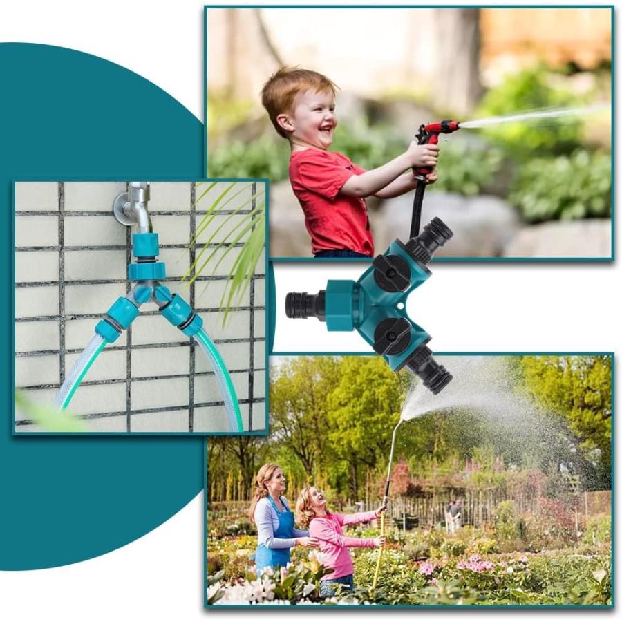 Yurika散水コネクタ分岐 蛇口分岐 ホース分岐コネクター 2方向蛇口 散水用具Y型散水コネクター 4点セット接続分岐 水道 蛇口 分岐散水チ |  | 06