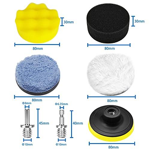 ポリッシャー バフ スポンジ 26点セット六角軸付き 80mm 洗車車磨きスポンジ 研磨パッド電気ドリル インパクトドライバー用 研磨艶出し 塗 |  | 05