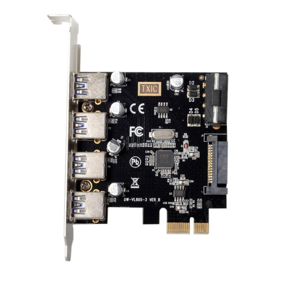 cablecc U3-038 4ポート PCI-E - USB 3.0 HUB PCI Express 拡張カードアダプター 5Gbps マザー |  | 08